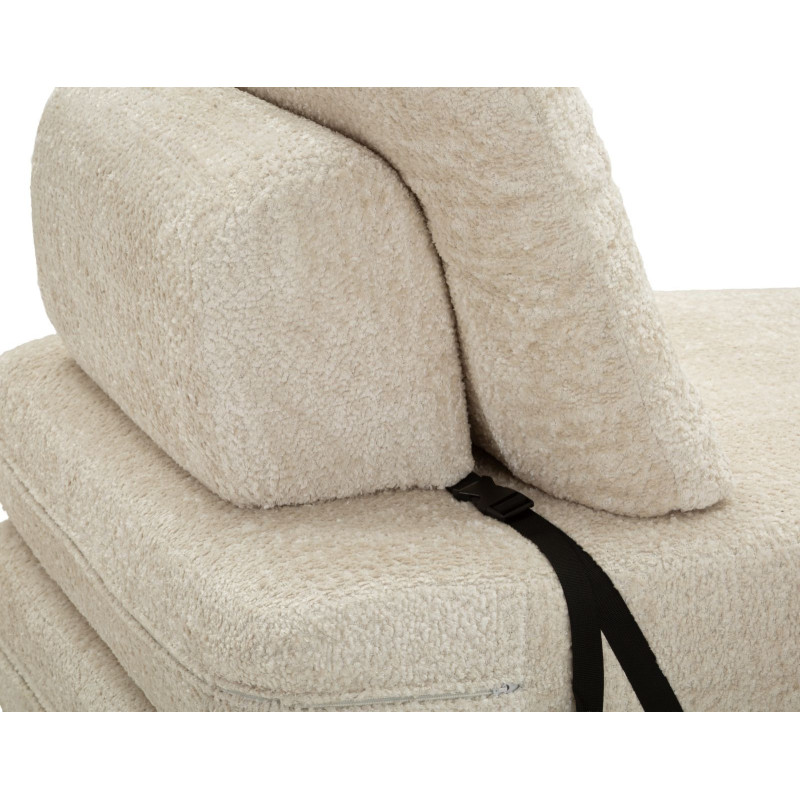 Fauteuil Chauffeuse design Bouclette Tissu Blanc Bouclé Éponge Faster 