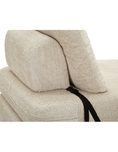 Fauteuil Chauffeuse design Bouclette Tissu Blanc Bouclé Éponge Faster 