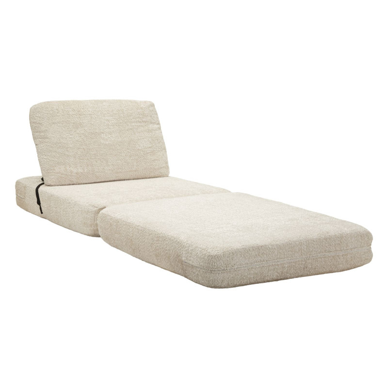 Fauteuil Chauffeuse design Bouclette Tissu Blanc Bouclé Éponge Faster 