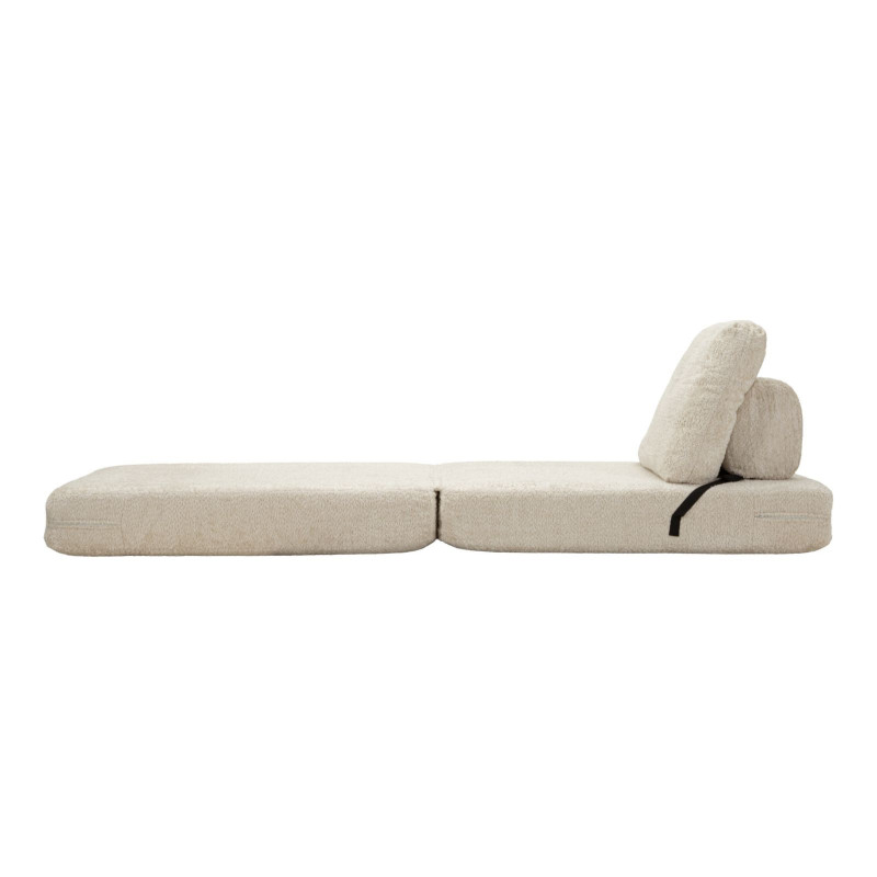 Fauteuil Chauffeuse design Bouclette Tissu Blanc Bouclé Éponge Faster 