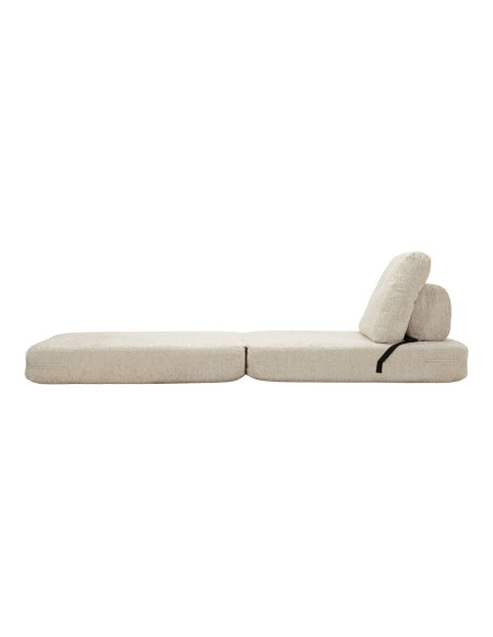 Fauteuil Chauffeuse design Bouclette Tissu Blanc Bouclé Éponge Faster 