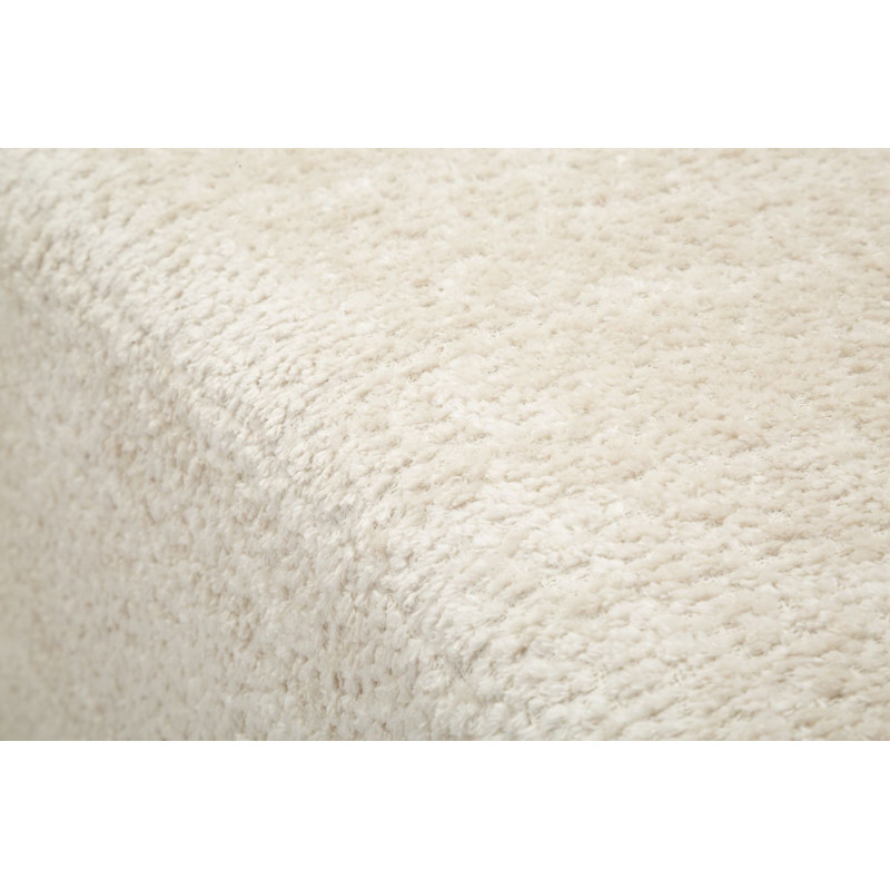 Grand Canapé design japandi Bouclette Arrondi 4 places 238 cm Tissu Blanc Bouclé Éponge Island 