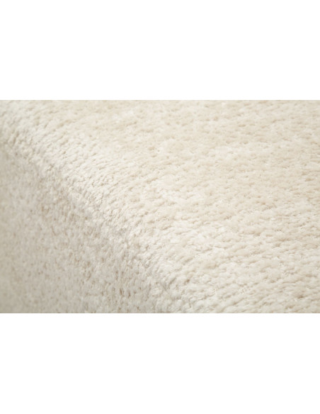 Grand Canapé design japandi Bouclette Arrondi 4 places 238 cm Tissu Blanc Bouclé Éponge Island 