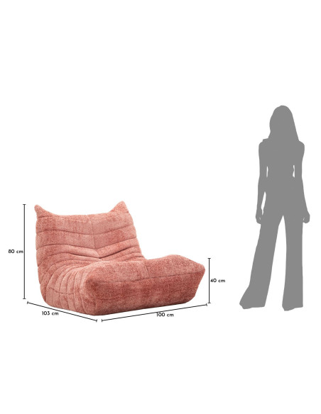 Fauteuil design bouclette Tissu Rose Bouclé Éponge Mask 