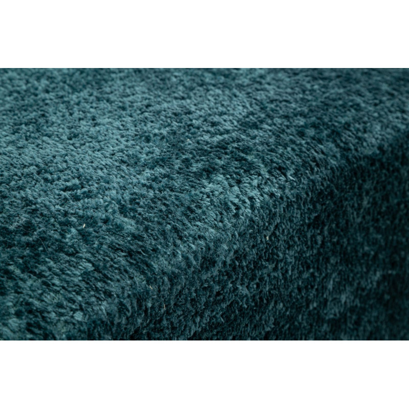 Grand Canapé design japandi Bouclette Arrondi 4 places 238 cm Tissu Bleu canard Bouclé Éponge Island 