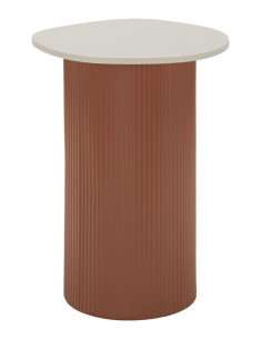 Table d'appoint design Organique Métal Rouge Bois MDF Blanc Marbre artificiel Frankfurt 