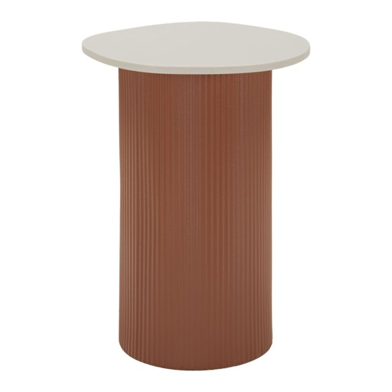 Table d'appoint design Organique Métal Rouge Bois MDF Blanc Marbre artificiel Frankfurt 