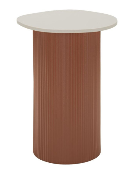 Table d'appoint design Organique Métal Rouge Bois MDF Blanc Marbre artificiel Frankfurt 