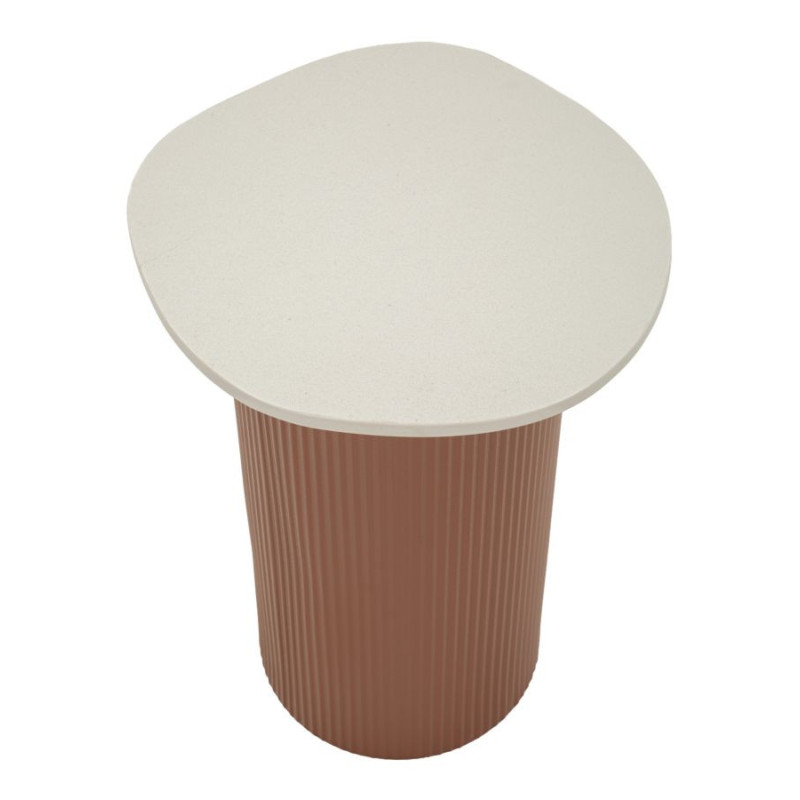 Table d'appoint design Organique Métal Rouge Bois MDF Blanc Marbre artificiel Frankfurt 
