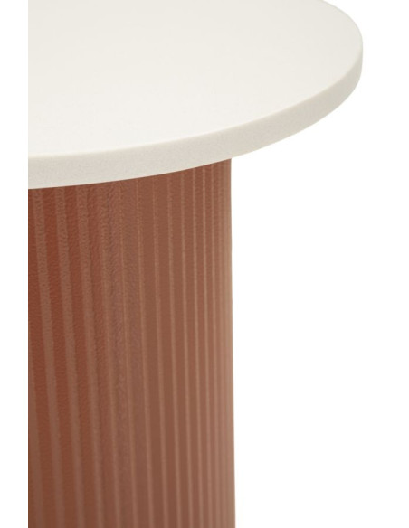 Table d'appoint design Organique Métal Rouge Bois MDF Blanc Marbre artificiel Frankfurt 
