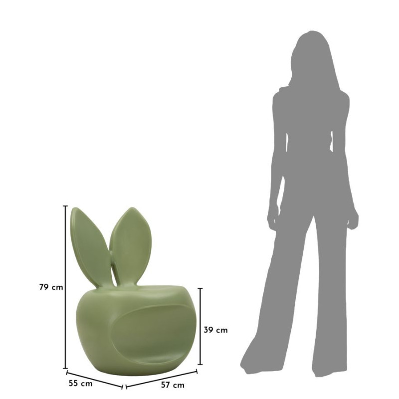Fauteuil design Lapin Plastique Vert Bunny 