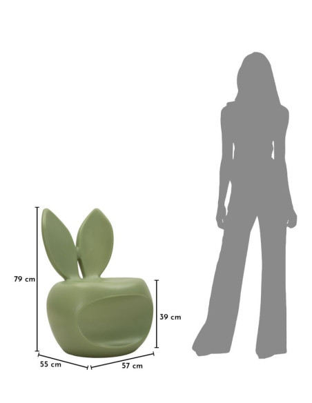 Fauteuil design Lapin Plastique Vert Bunny 