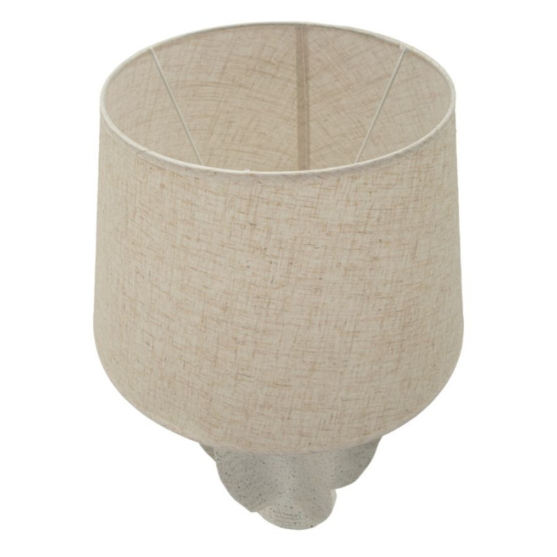 Grande Lampe à poser organique Wabi-sabi Hauteur 63 cm Résine Blanc Moucheté Tissu Beige Ester 
