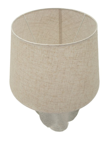 Grande Lampe à poser organique Wabi-sabi Hauteur 63 cm Résine Blanc Moucheté Tissu Beige Ester 