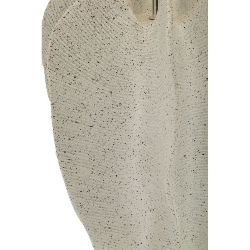 Grande Lampe à poser organique Wabi-sabi Hauteur 63 cm Résine Blanc Moucheté Tissu Beige Ester 