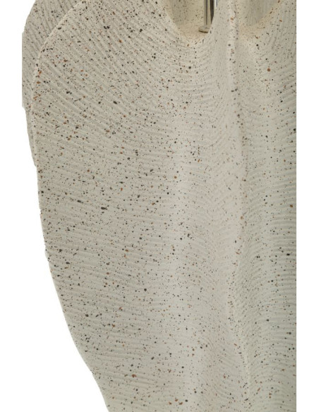 Grande Lampe à poser organique Wabi-sabi Hauteur 63 cm Résine Blanc Moucheté Tissu Beige Ester 