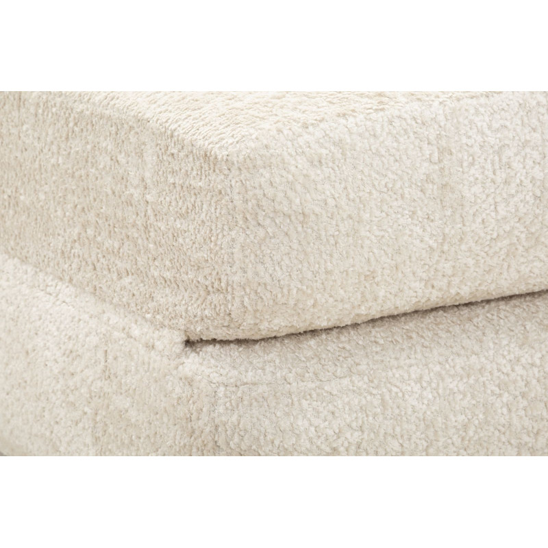 Canapé lit chauffeuse design Bouclette Droit 2 places 150 cm Tissu Blanc Bouclé Éponge Faster 