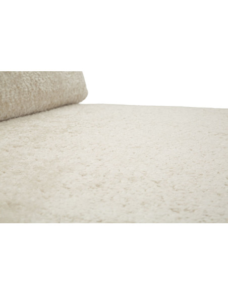 Canapé lit chauffeuse design Bouclette Droit 2 places 150 cm Tissu Blanc Bouclé Éponge Faster 