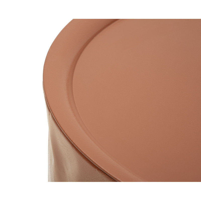 Lot de 2 Tables basses design Ronde Métal Rouge Taupe Norimberga 