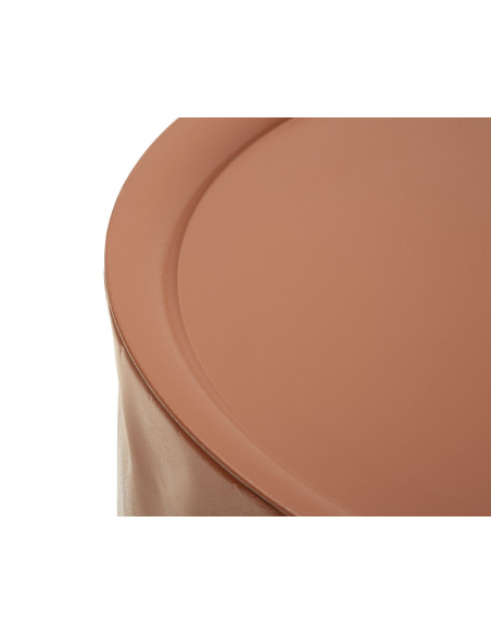 Lot de 2 Tables basses design Ronde Métal Rouge Taupe Norimberga 