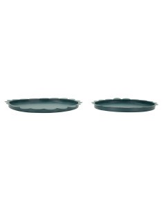 Lot de 2 plateaux design Rond Métal Bleu canard Saturno 