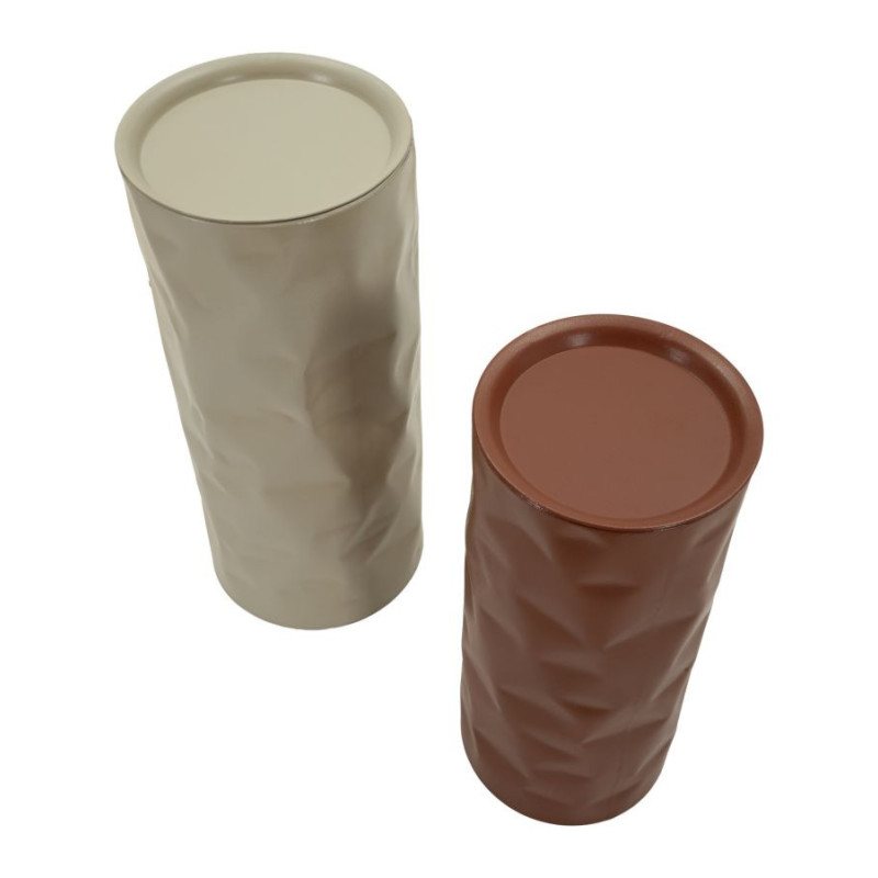 Lot de 2 Sellettes design Ronde Métal Rouge Taupe Norimberga 