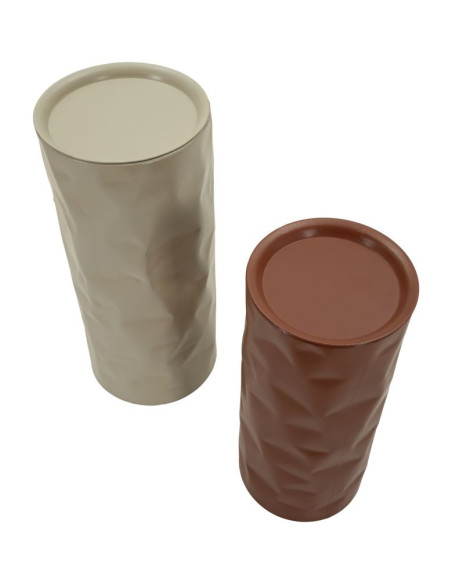 Lot de 2 Sellettes design Ronde Métal Rouge Taupe Norimberga 