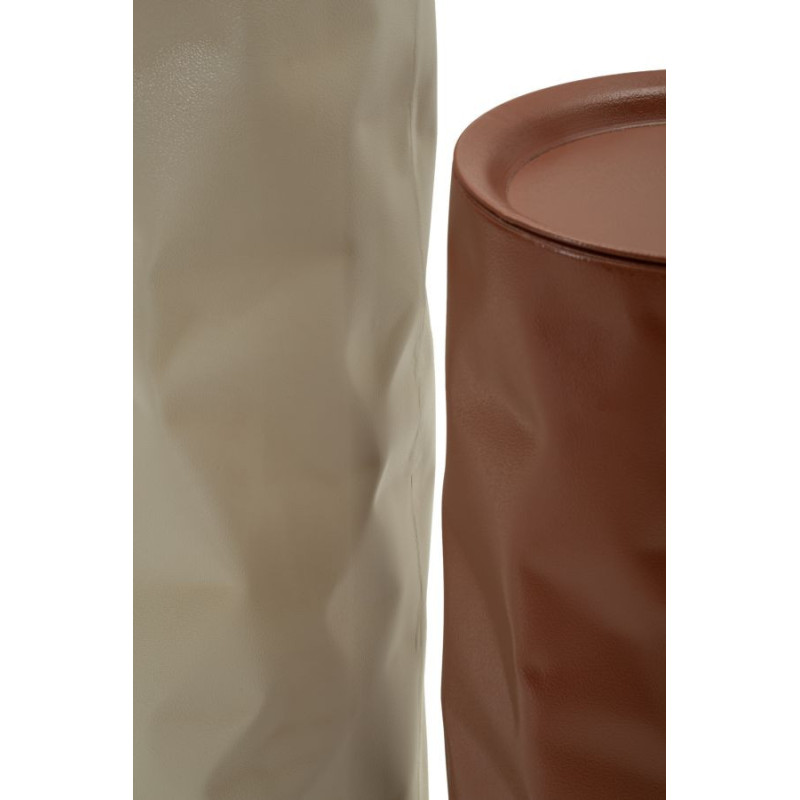 Lot de 2 Sellettes design Ronde Métal Rouge Taupe Norimberga 