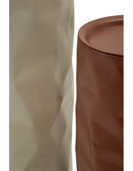 Lot de 2 Sellettes design Ronde Métal Rouge Taupe Norimberga 