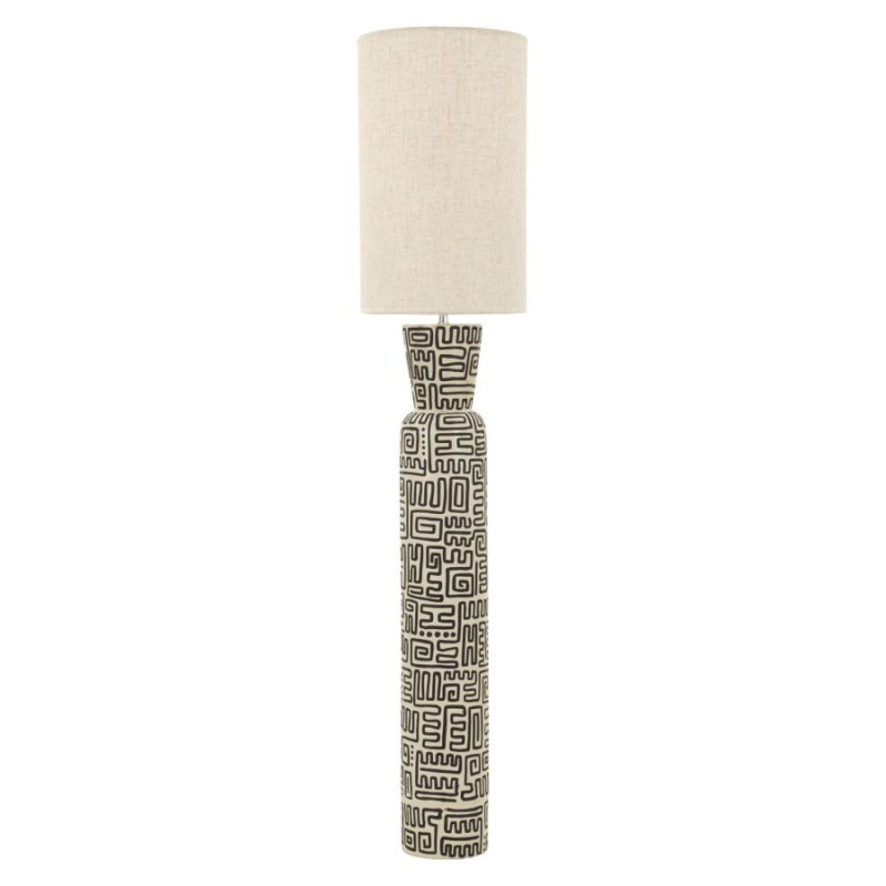 Lampadaire design style Memphis Hauteur 145 cm Résine Blanc Noir Tissu Beige Nairobi Mauro Ferretti - 1