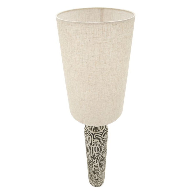 Lampadaire design style Memphis Hauteur 145 cm Résine Blanc Noir Tissu Beige Nairobi Mauro Ferretti - 3