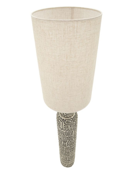 Lampadaire design style Memphis Hauteur 145 cm Résine Blanc Noir Tissu Beige Nairobi Mauro Ferretti - 3