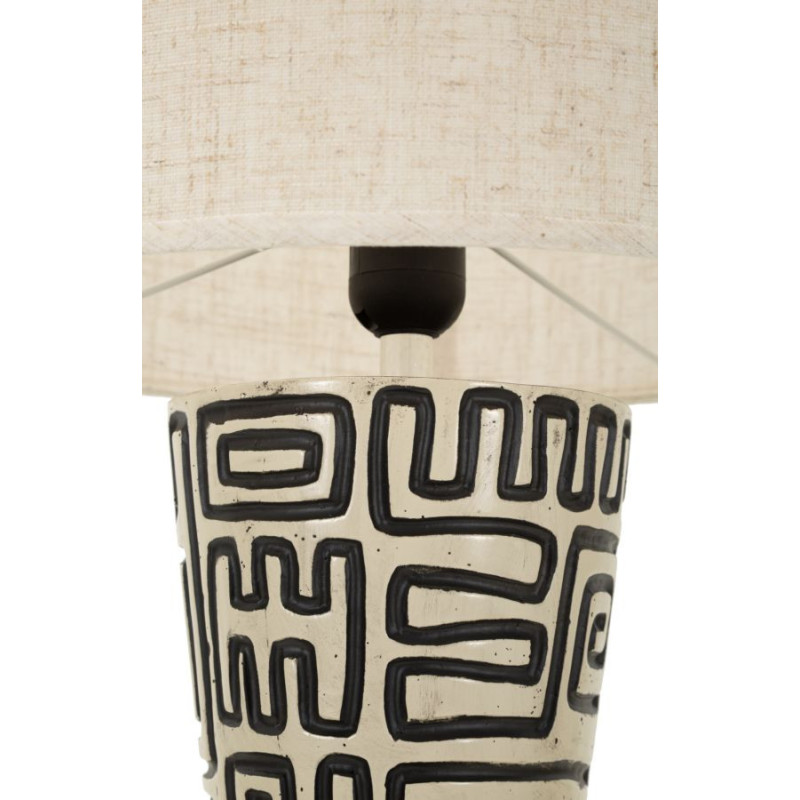 Lampadaire design style Memphis Hauteur 145 cm Résine Blanc Noir Tissu Beige Nairobi Mauro Ferretti - 4