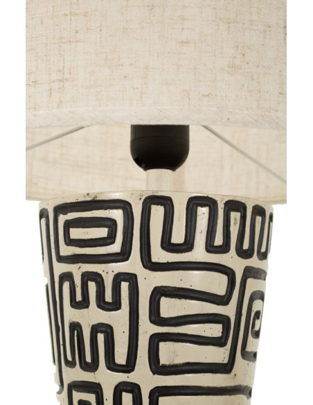 Lampadaire design style Memphis Hauteur 145 cm Résine Blanc Noir Tissu Beige Nairobi Mauro Ferretti - 4