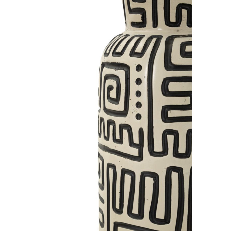 Lampadaire design style Memphis Hauteur 145 cm Résine Blanc Noir Tissu Beige Nairobi Mauro Ferretti - 5