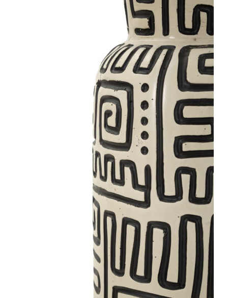 Lampadaire design style Memphis Hauteur 145 cm Résine Blanc Noir Tissu Beige Nairobi Mauro Ferretti - 5