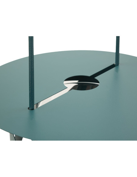 Lanterne design photophore Hauteur 43 cm Métal Bleu canard Motif tressé Verre Transparent Saturno 