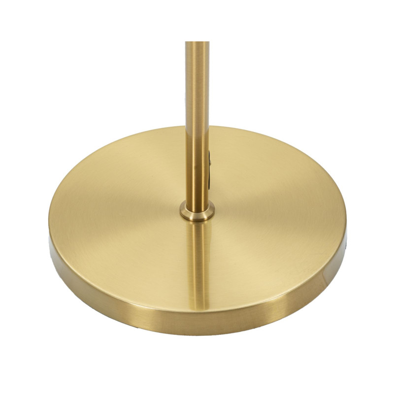 Grand Lampadaire sur pied design art déco 2 boules Métal Doré Verre Blanc Glamy H 168 cm 