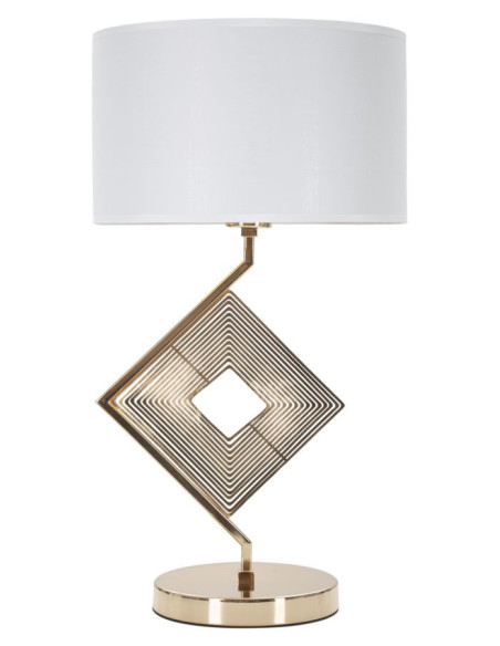 Lampe à poser design art déco Métal Doré Tissu Blanc Move H 56 cm 