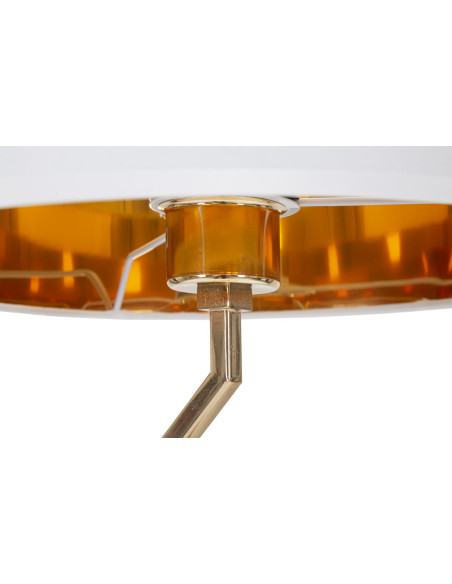 Lampe à poser design art déco Métal Doré Tissu Blanc Move H 56 cm 
