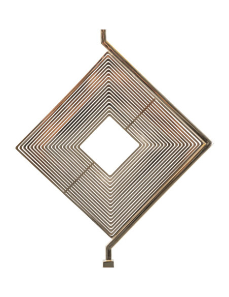 Grand Lampadaire sur pied design art déco Métal Doré Tissu Blanc Move H 161 cm 