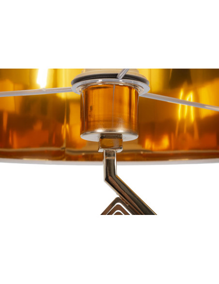 Grand Lampadaire sur pied design art déco Métal Doré Tissu Blanc Move H 161 cm 