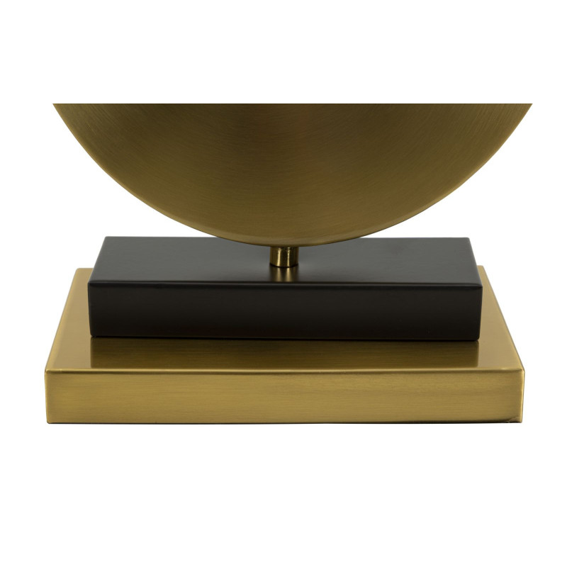 Lampe à poser design art déco Métal Doré Tissu Blanc Coin H 53 cm 