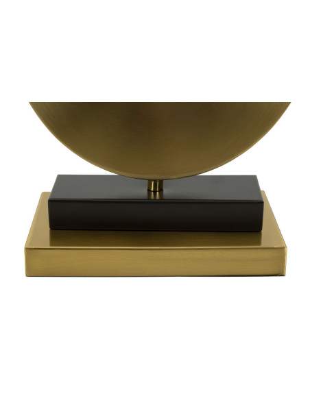 Lampe à poser design art déco Métal Doré Tissu Blanc Coin H 53 cm 