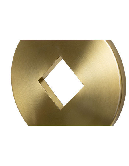 Lampe à poser design art déco Métal Doré Tissu Blanc Coin H 53 cm 