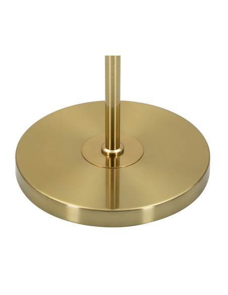 Grand Lampadaire sur pied design art déco Métal Doré Tissu Blanc Coin H 151 cm 