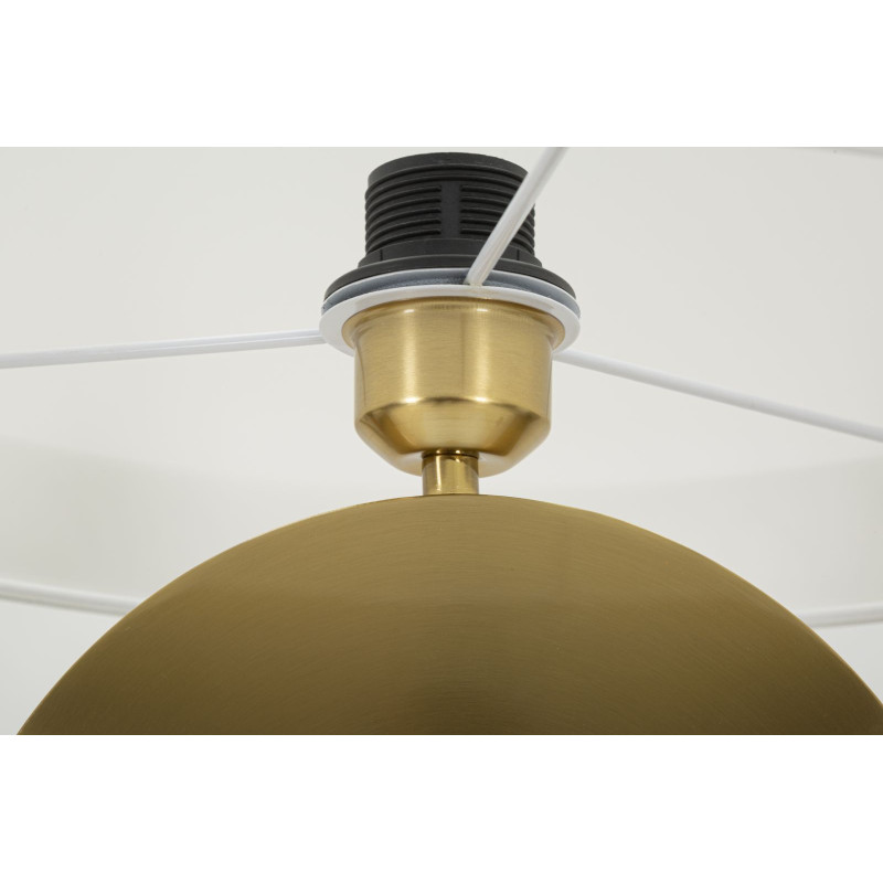 Grand Lampadaire sur pied design art déco Métal Doré Tissu Blanc Coin H 151 cm 