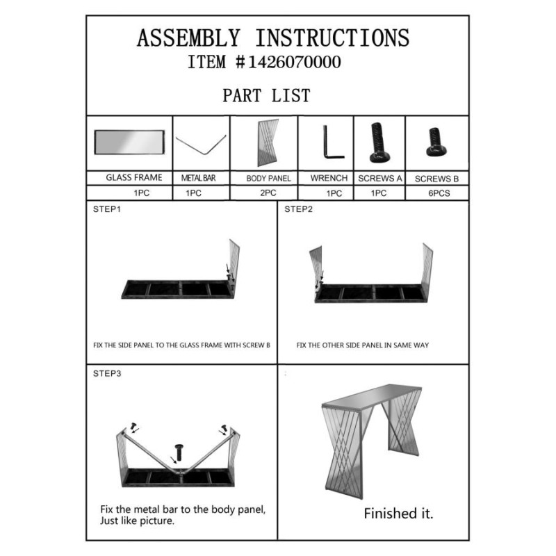 Console moderne Rectangulaire 2 niveaux en Métal Doré Miroir Easy 