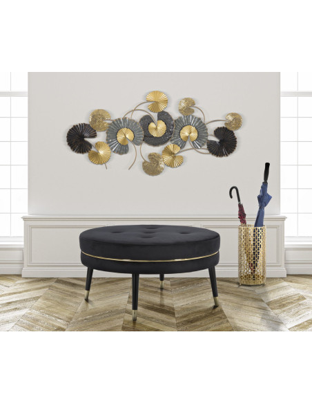 Porte parapluie design chic Rond Métal Doré Motif art déco Oblin H 47 cm 