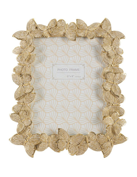 Cadre photo design chic Papillons pour photo 15x20 Résine Doré Farfalle 